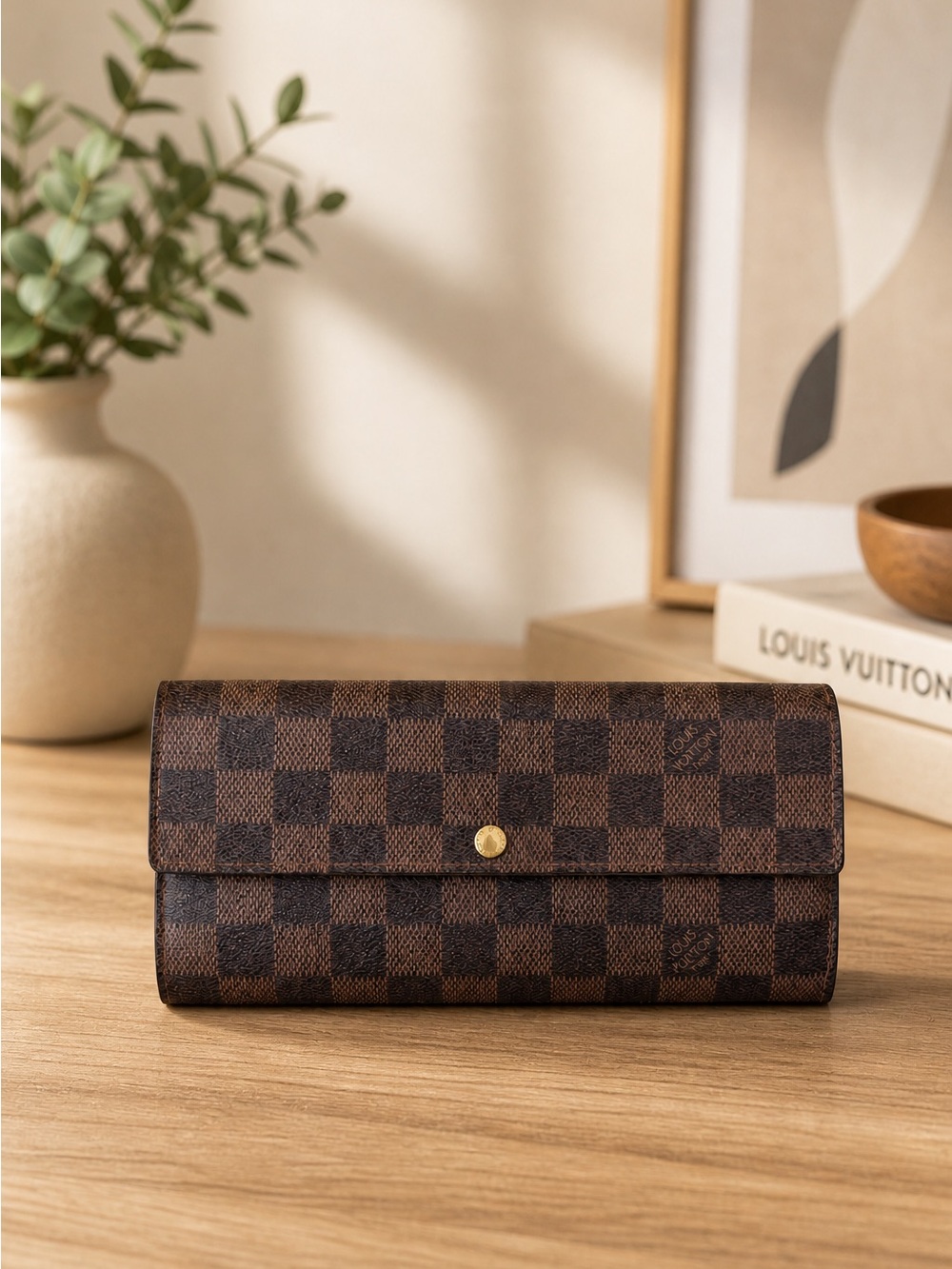 LOUIS VUITTON Damier Ebene Sarah Wallet